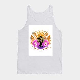 Japanese Art - Gold Tree Tank Top